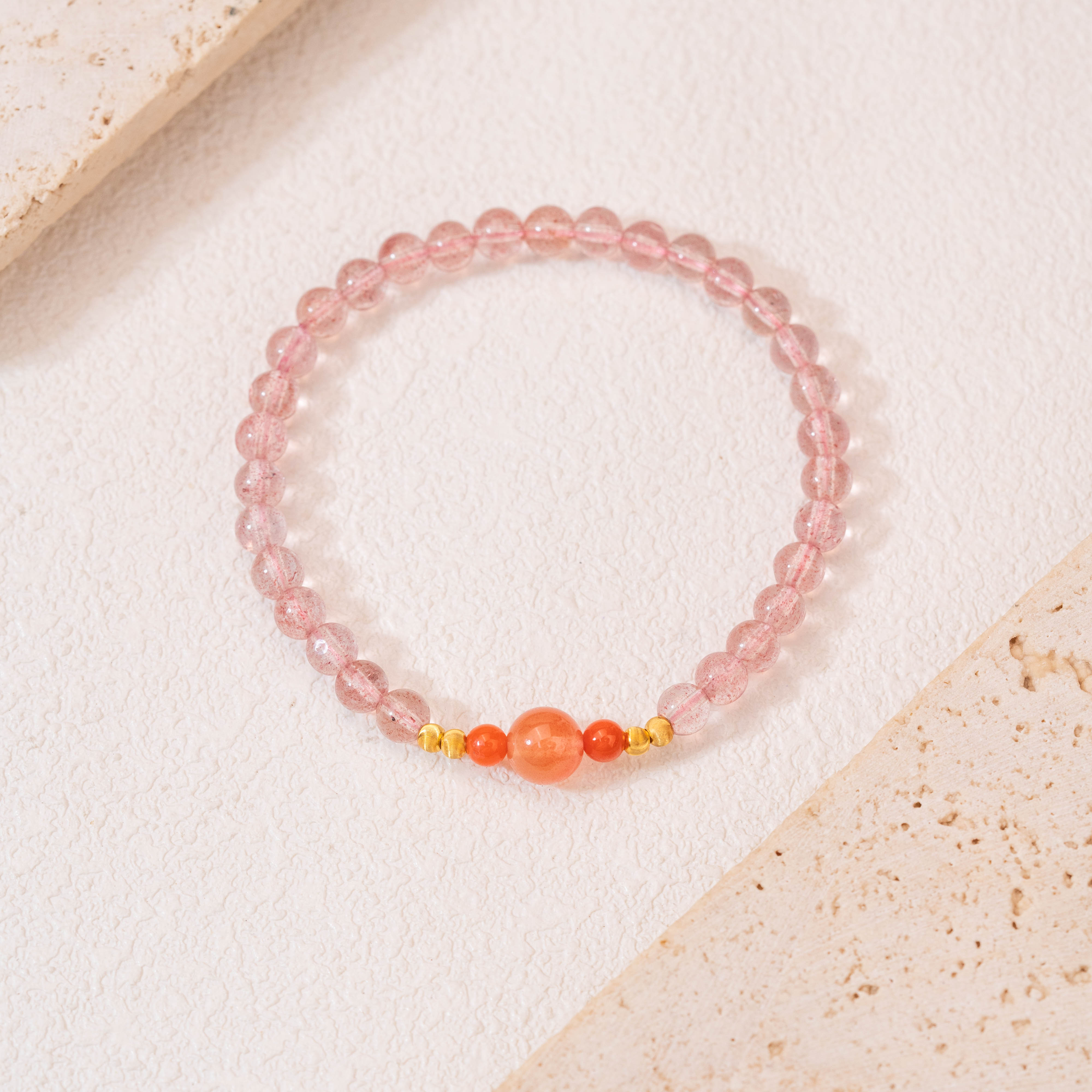 【有钱莓烦恼】草 莓 晶 手串925（天然珠宝多样性发其一）