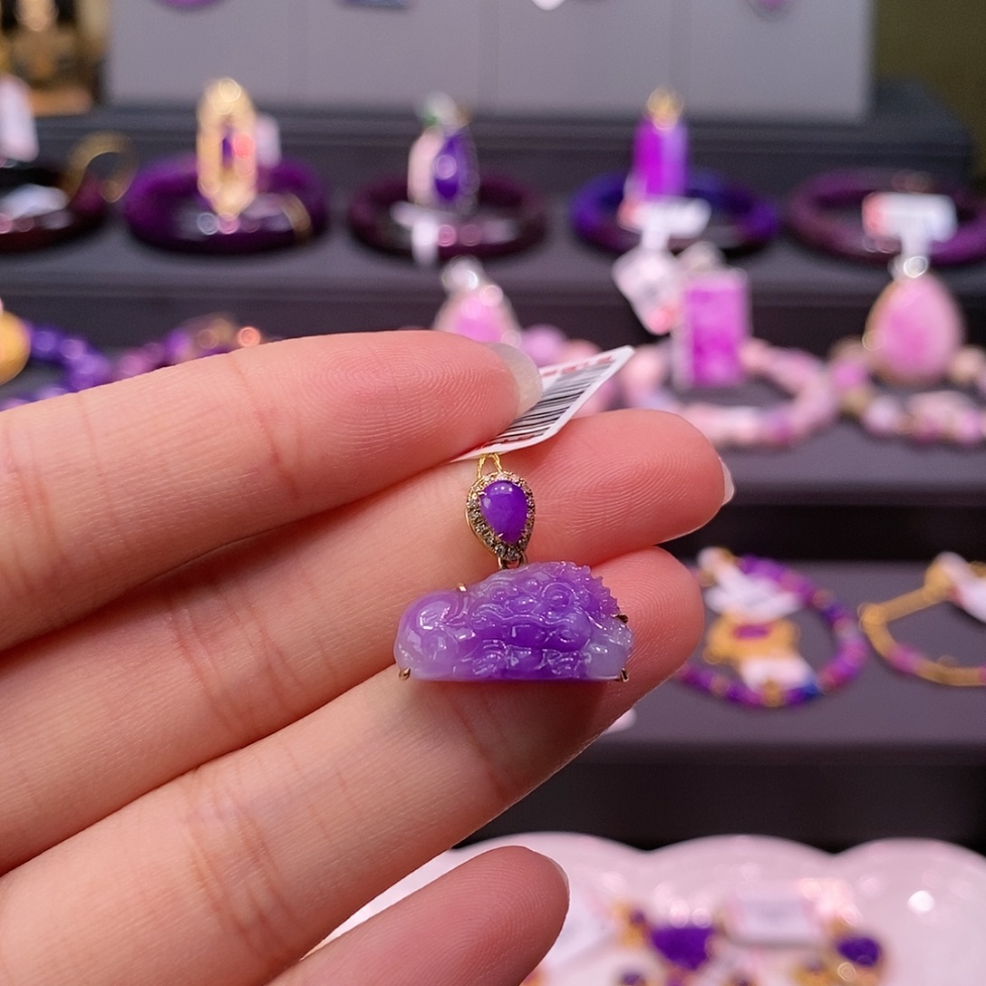 苏纪石（舒俱来）18K金镶嵌吊坠(不含链)