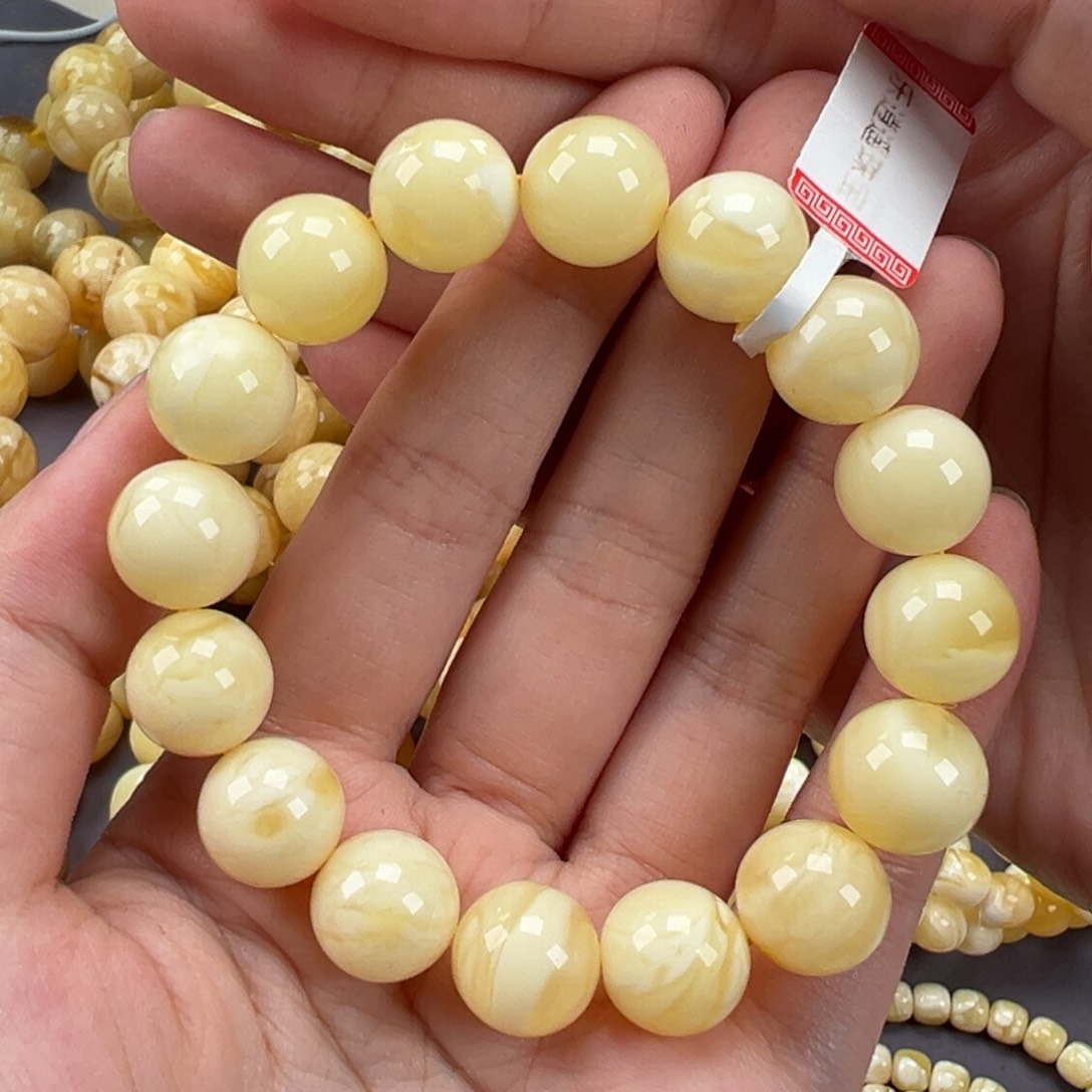 未镶嵌琥珀手链21.2圆珠
