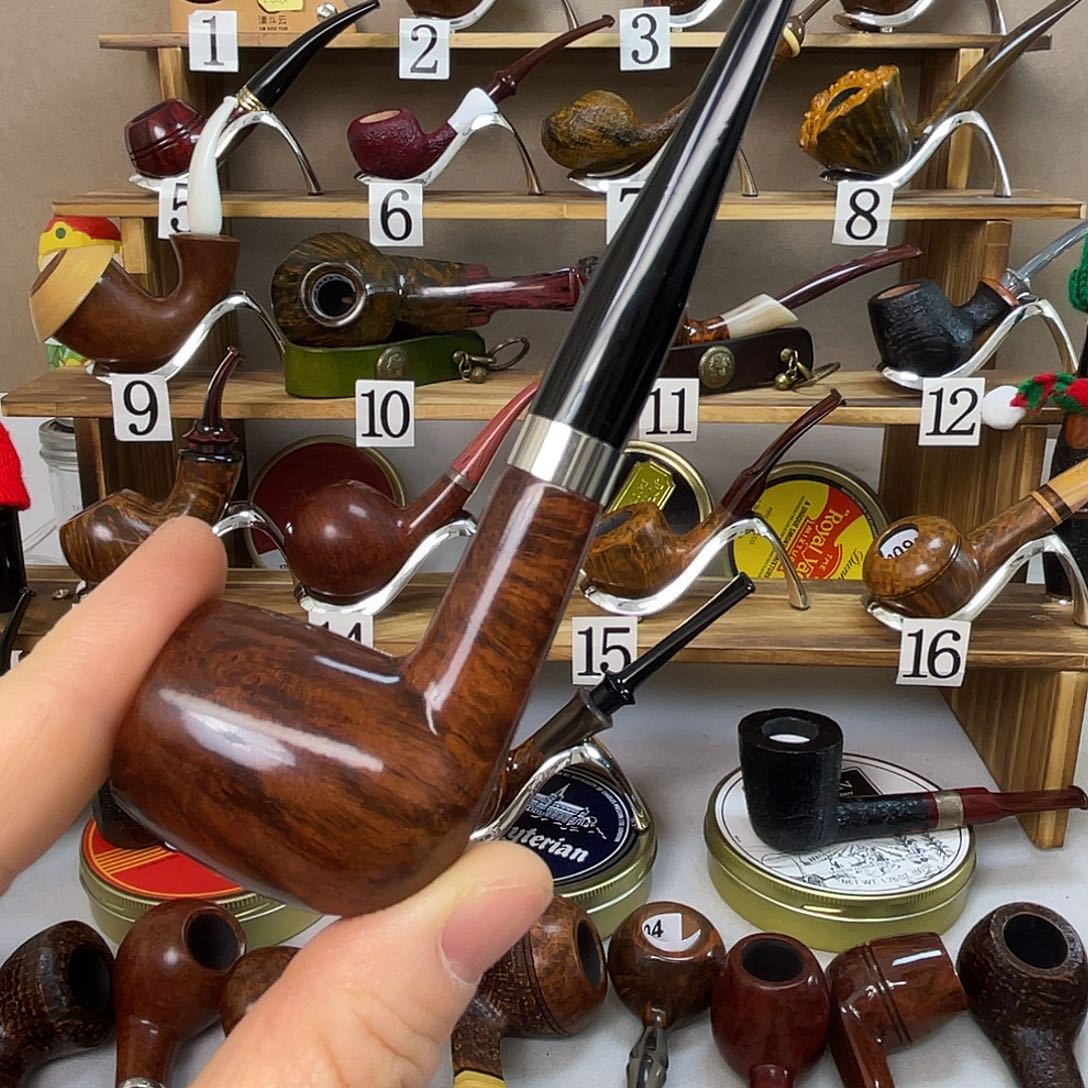 悠***竹石楠木手工烟斗撞球