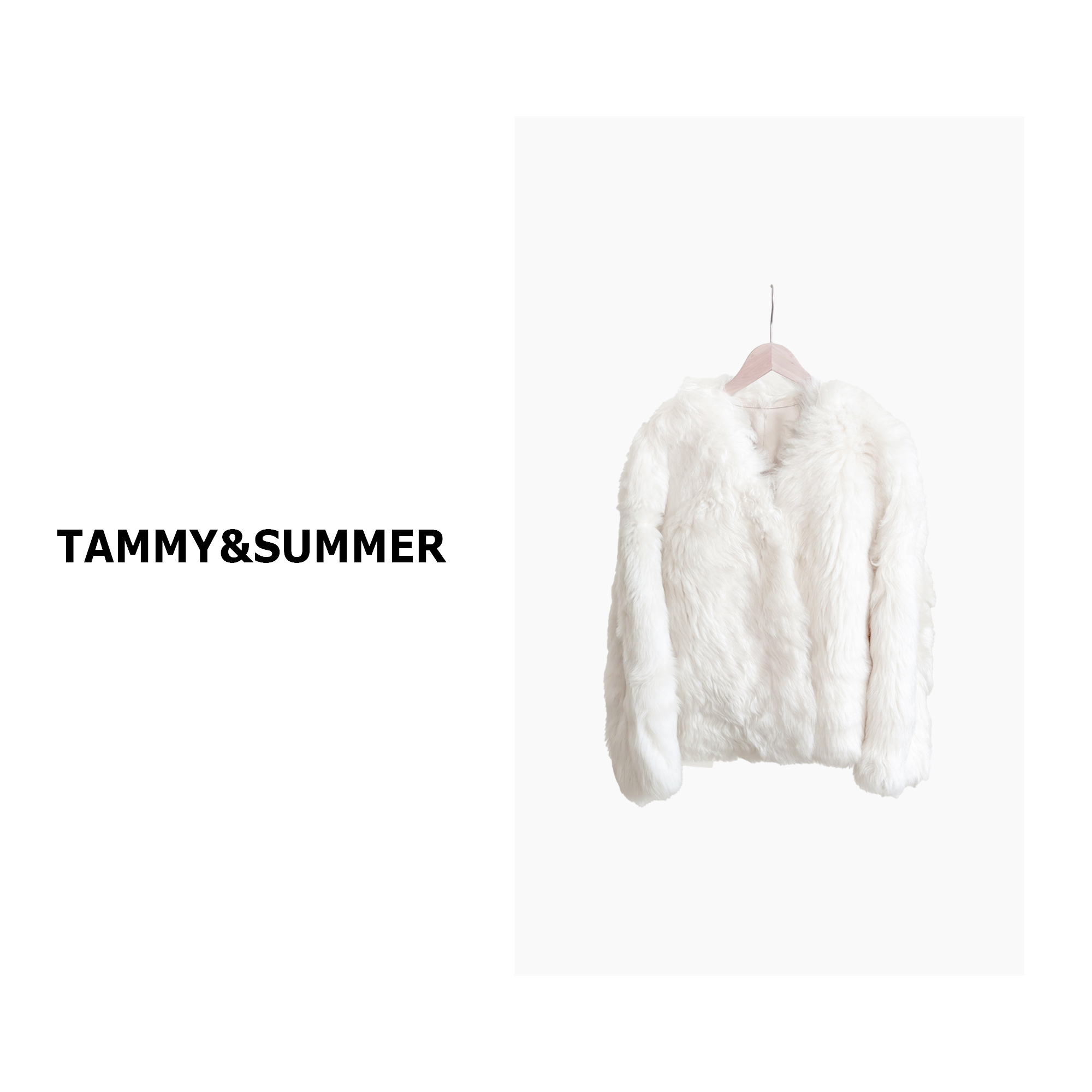 【Tammy&Summer】皮毛一体外套廓形时尚V领直毛托卡毛毛外套74096