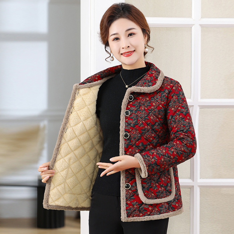 冬季新品女装加绒加厚保暖舒适家居服棉衣外套