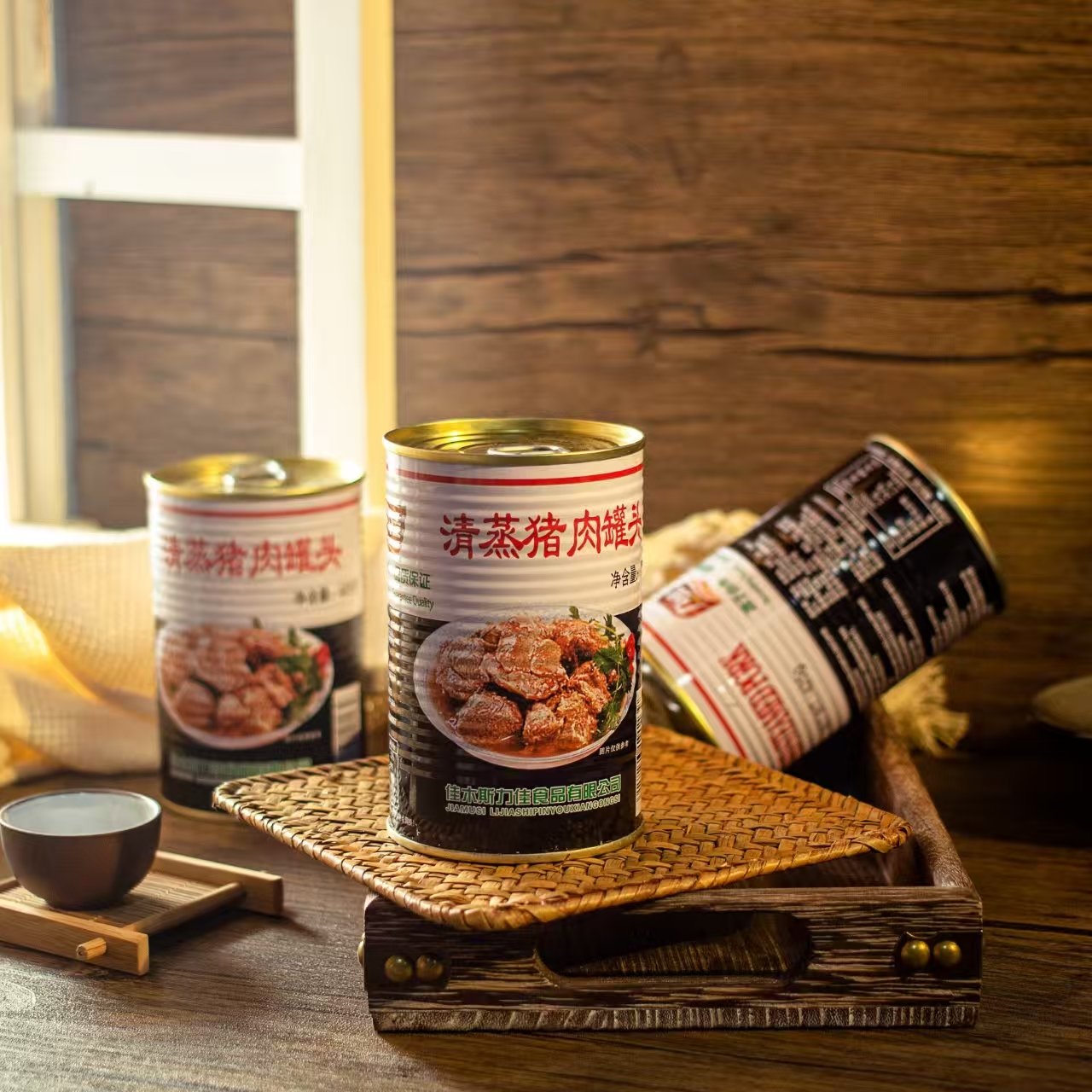 佳木斯力佳清蒸猪肉罐头425克老式清蒸猪肉罐头正宗罐头包邮3罐