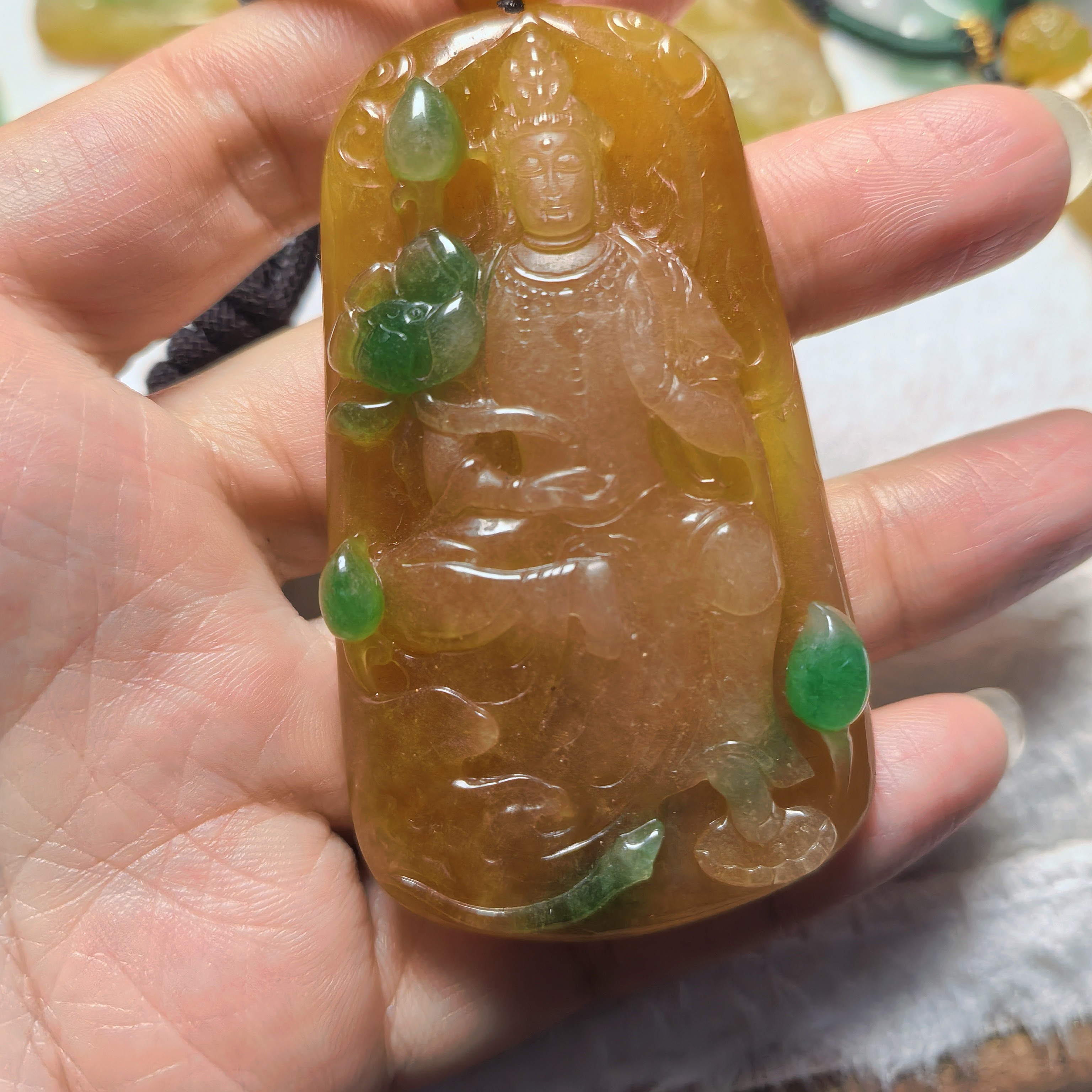 挂件大势至精工雕刻