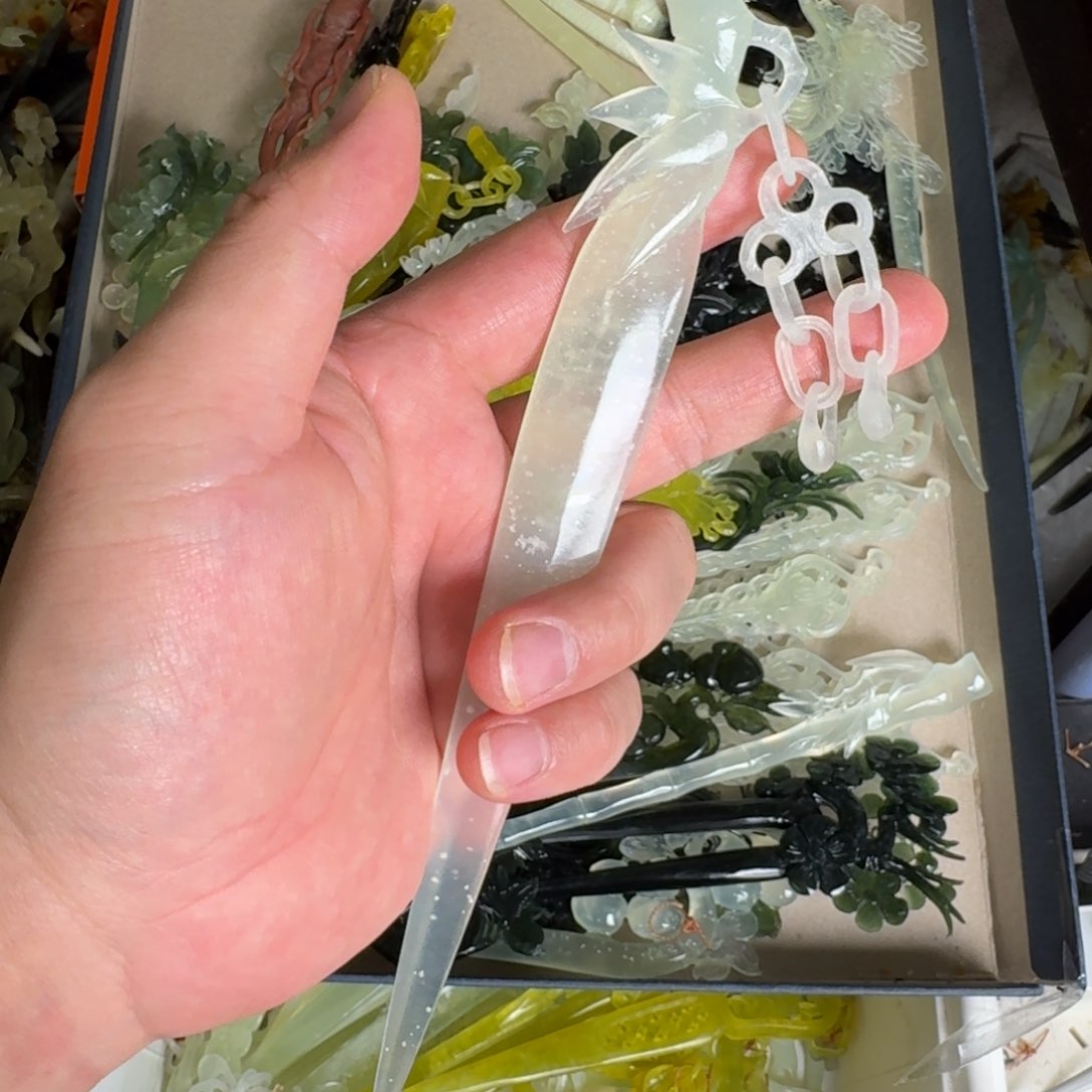 岫玉发饰未镶嵌明君玉簪就是好看