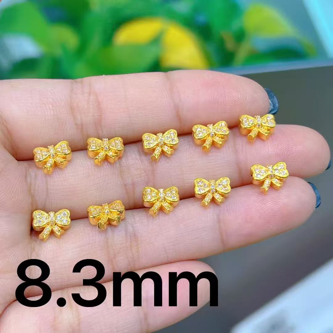 18K金蝴蝶结5D工艺通孔配件ZX多样性发其一