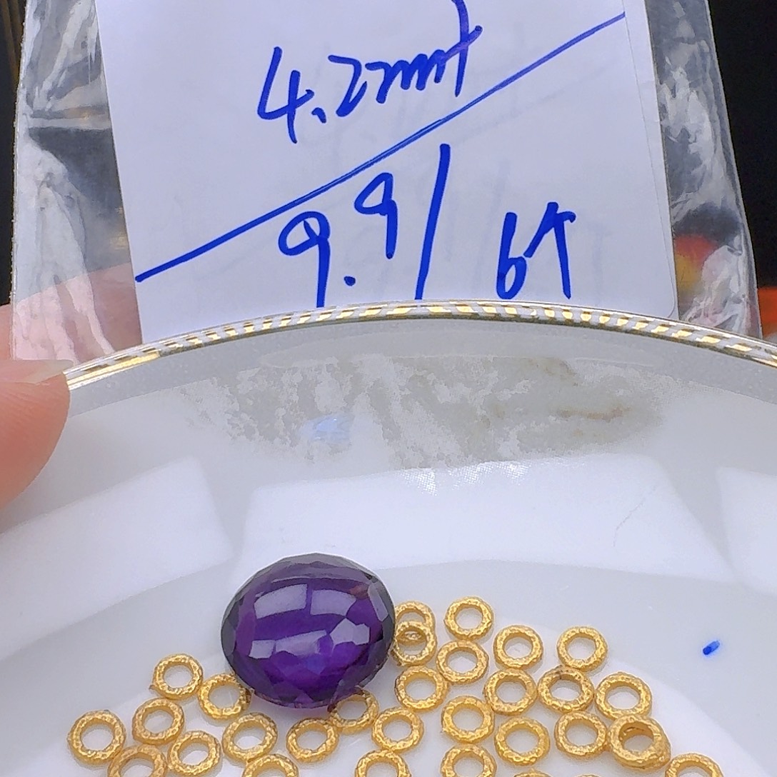 紫晶银S925镶嵌颈饰紫水晶925镶嵌176