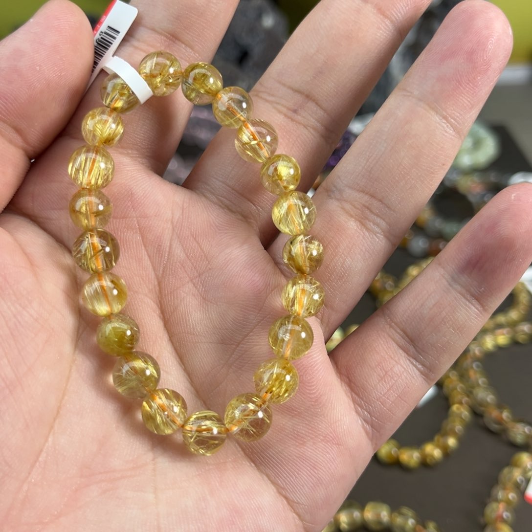 水晶手串未镶嵌不****肉钛晶