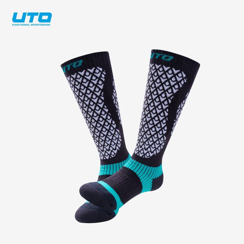 UTO/悠途儿童运动羊毛滑雪压缩袜秋冬户外保暖吸汗速干中筒高筒袜
