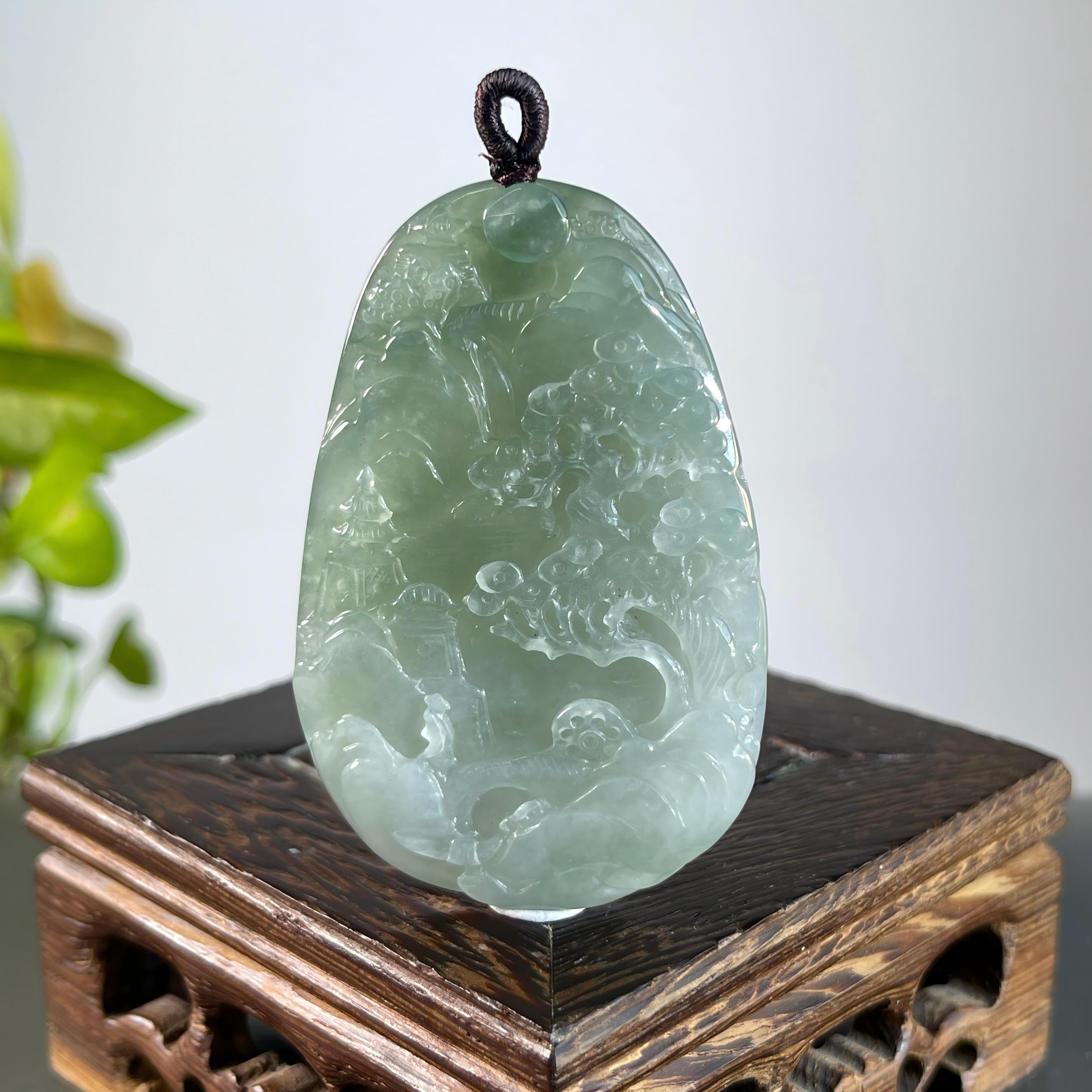 JXB18-80   天然缅甸翡翠A货  山水牌