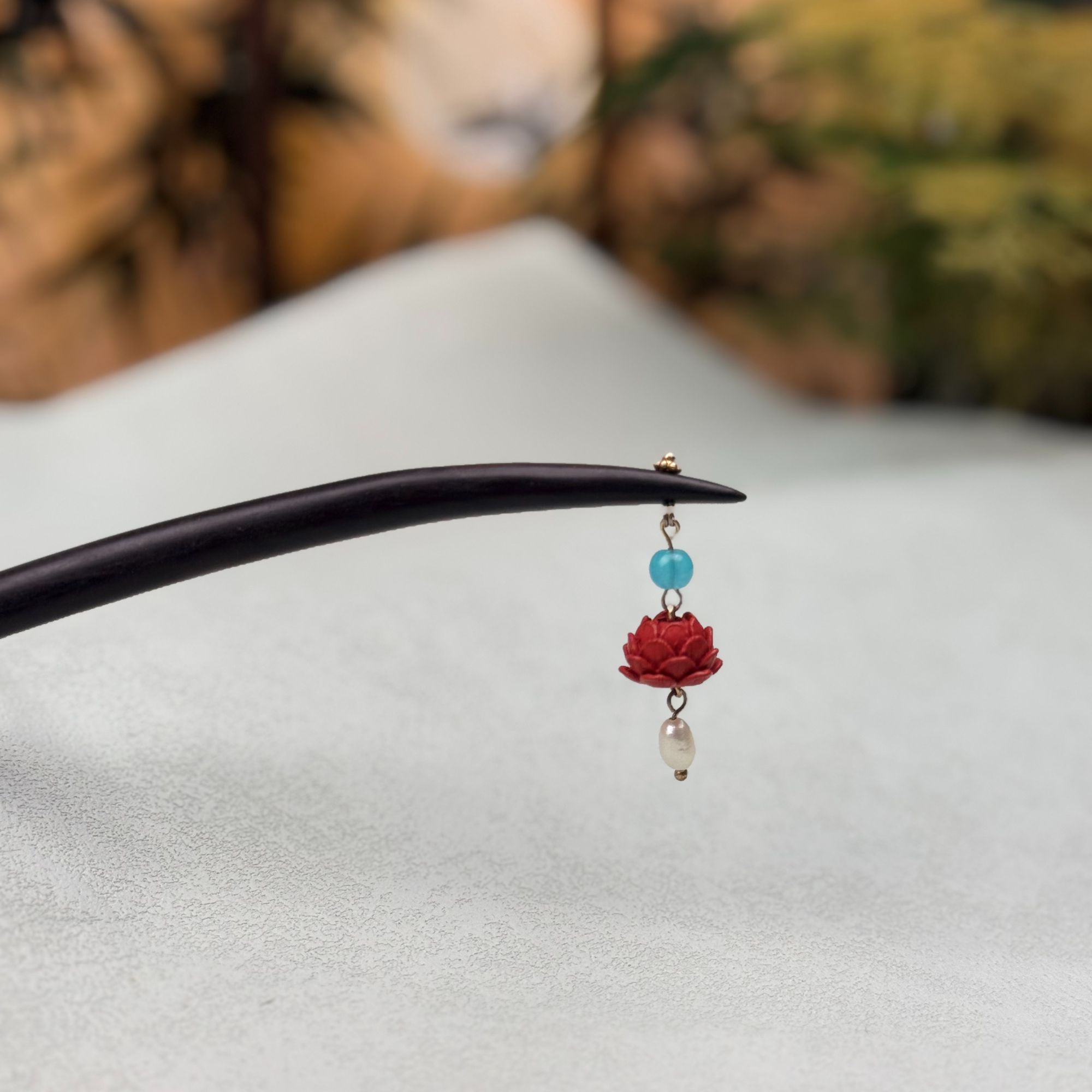 直簪原创新中式发簪古风汉服旗袍黑檀木盘发簪子木簪气质女