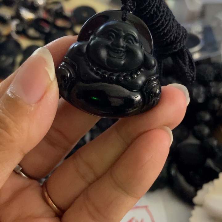 快***宝翡翠未镶嵌颈饰墨翠佛公