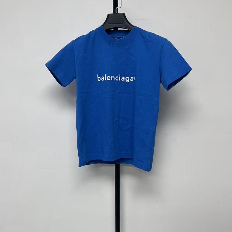 未使用 Balenciaga/巴黎世家 纯色字母印花圆领宽松休闲短袖03395