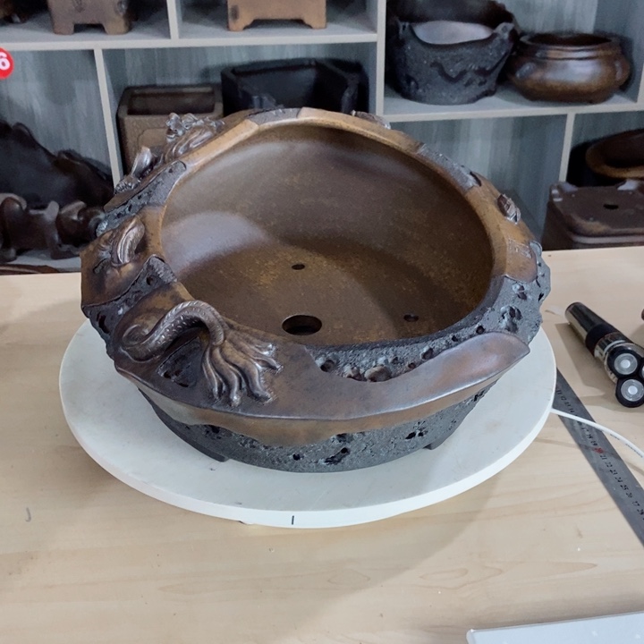 红陶逍**哥杨冬益紫砂花盆