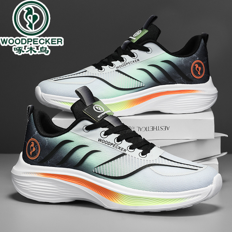 【正品】啄木鸟夏季网面运动鞋2025新款时尚透气软底男士休闲百搭鞋