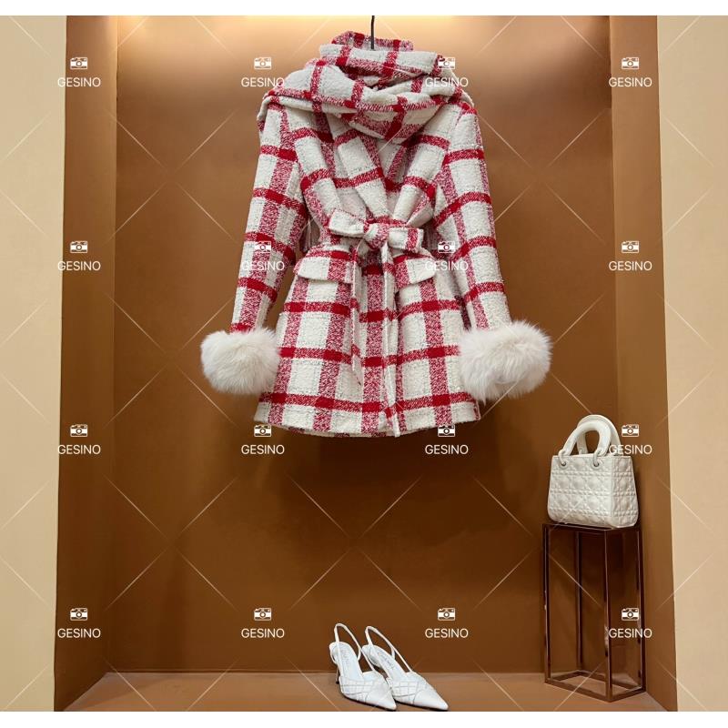 【露露】秋冬气质小香风时尚设计师中长款外套 QD-2025357