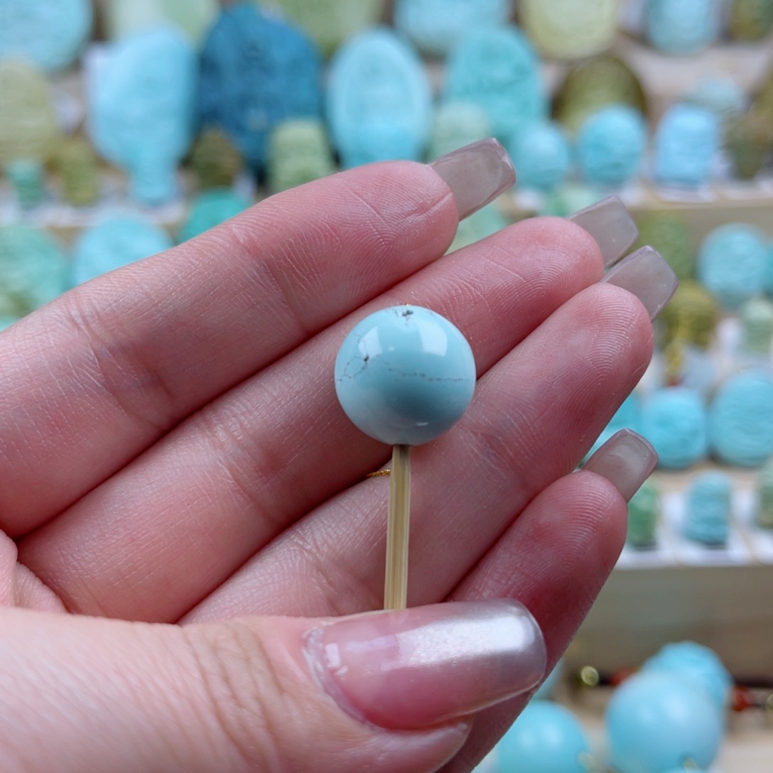 绿松石未镶嵌珠宝奇石14mm