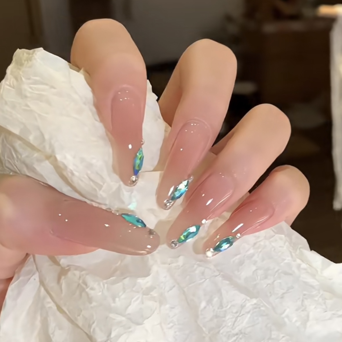 【人鱼泪】纯手工穿戴甲气质简约高级百搭穿戴美甲-10片装