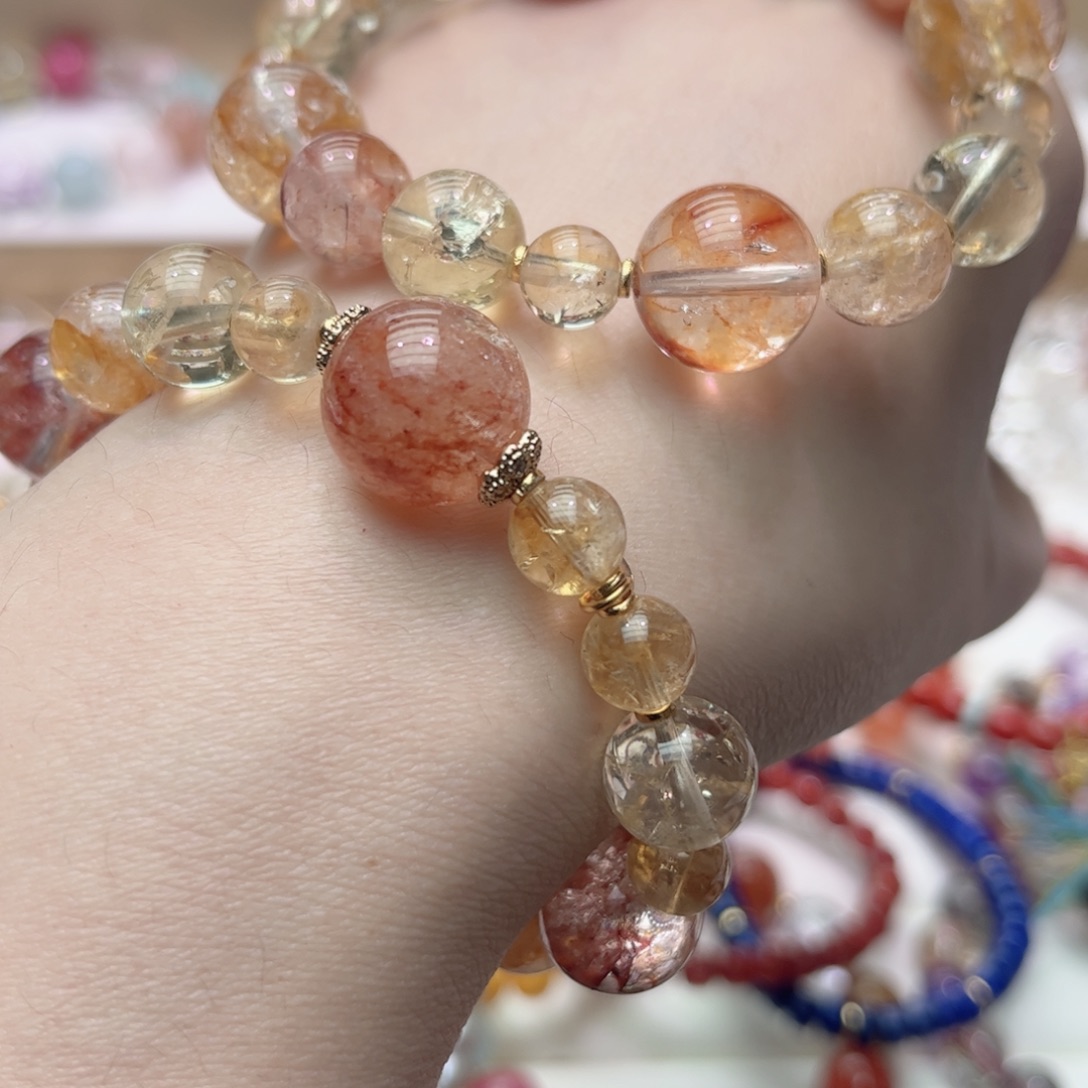 未镶嵌手链水晶胶花多宝手串