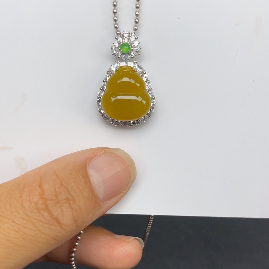 翡翠银S925镶嵌耳饰