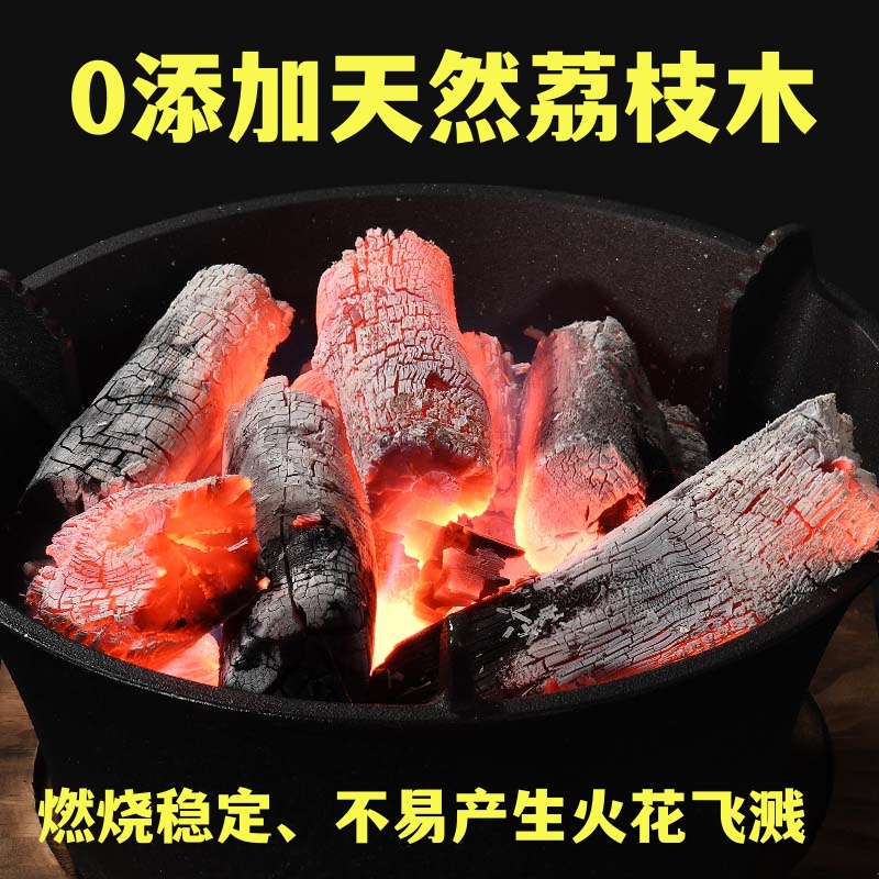 荔枝果广西荔枝木炭商用烧烤无烟耐烧取暖环保家用户外高温专用