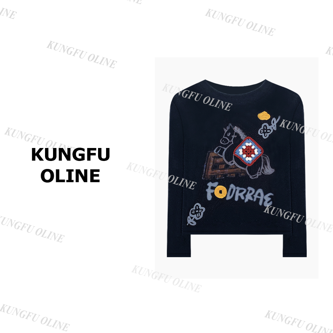 【桃桃】【暴富小马】CT53-97秋季流光风羊毛流行印花T恤正肩