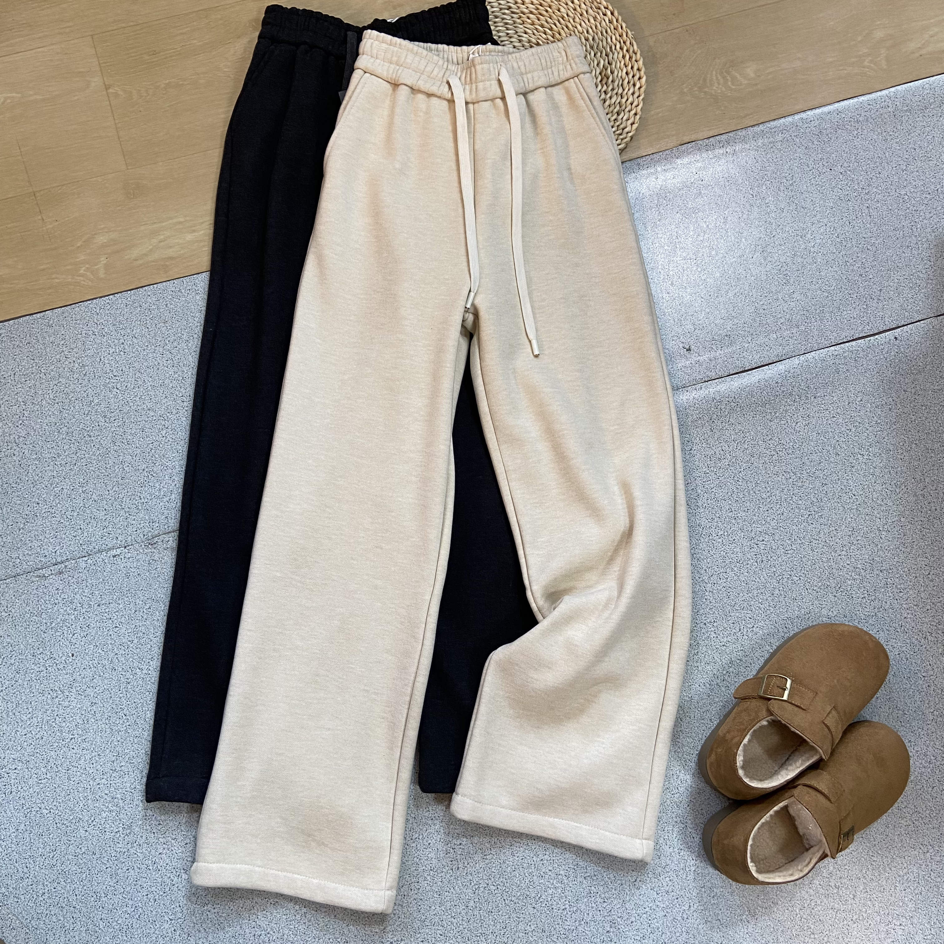 1630 小个子加绒裤 加绒加厚窄版直筒裤女