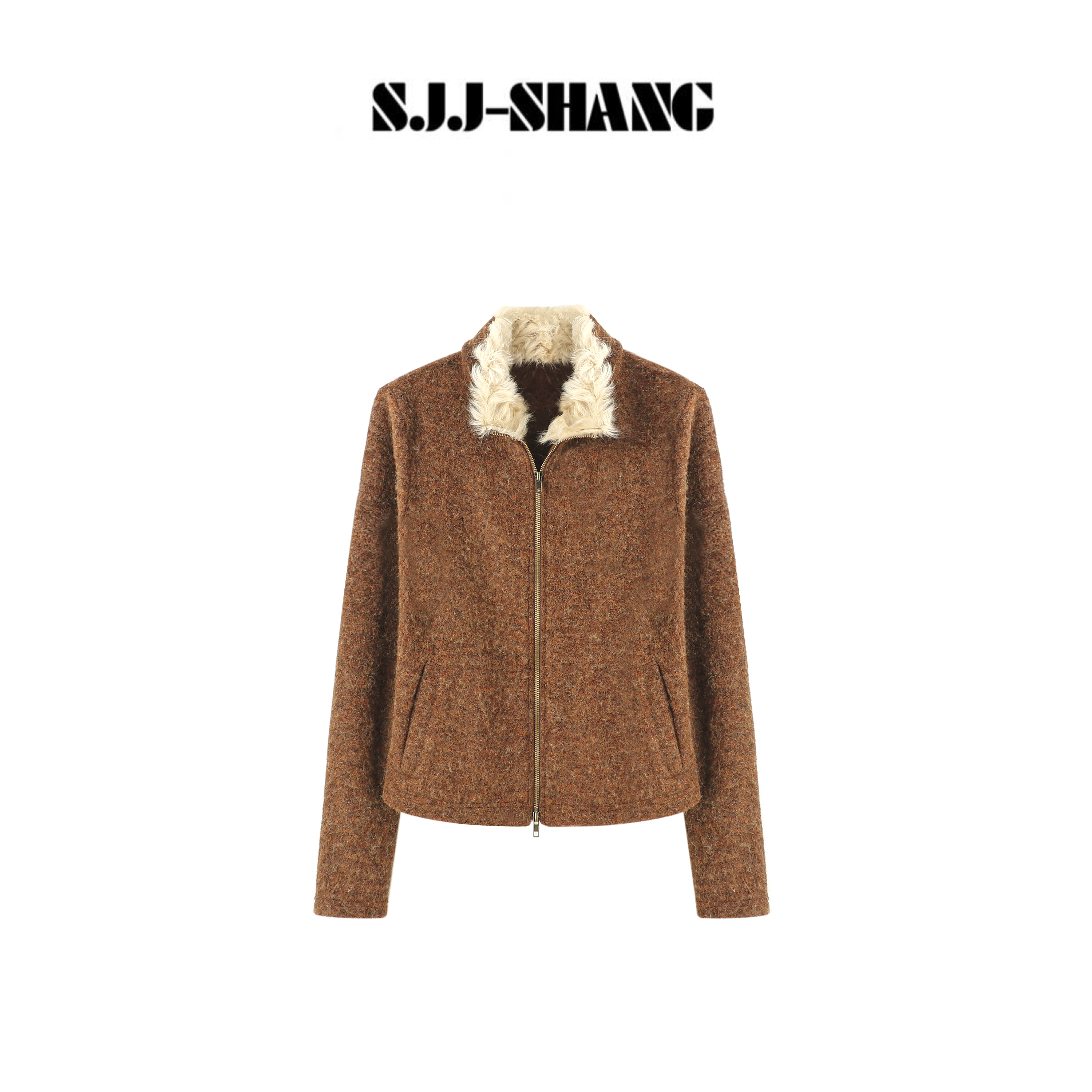 SJJ-SHANG【摩登西西里】澳洲羊毛混纺层次保暖蓬松感外套q135810p