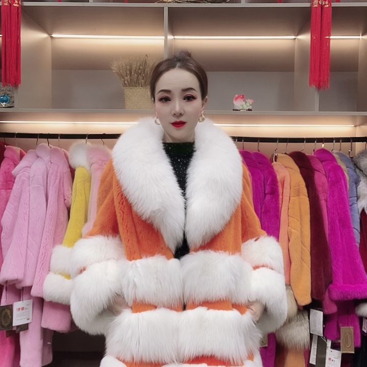 进口整版水貂皮大衣