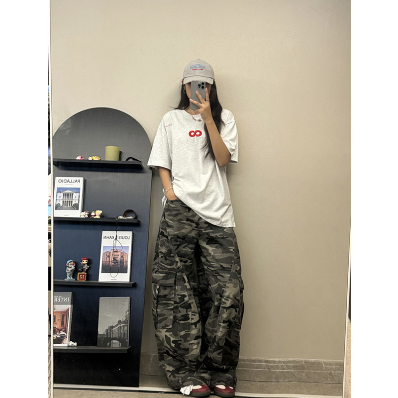 原创重磅刺绣短袖T恤男女夏季美式街头圆领上衣潮牌宽松情侣半袖