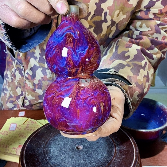摆件尚峰钧窑作品葫芦瓶