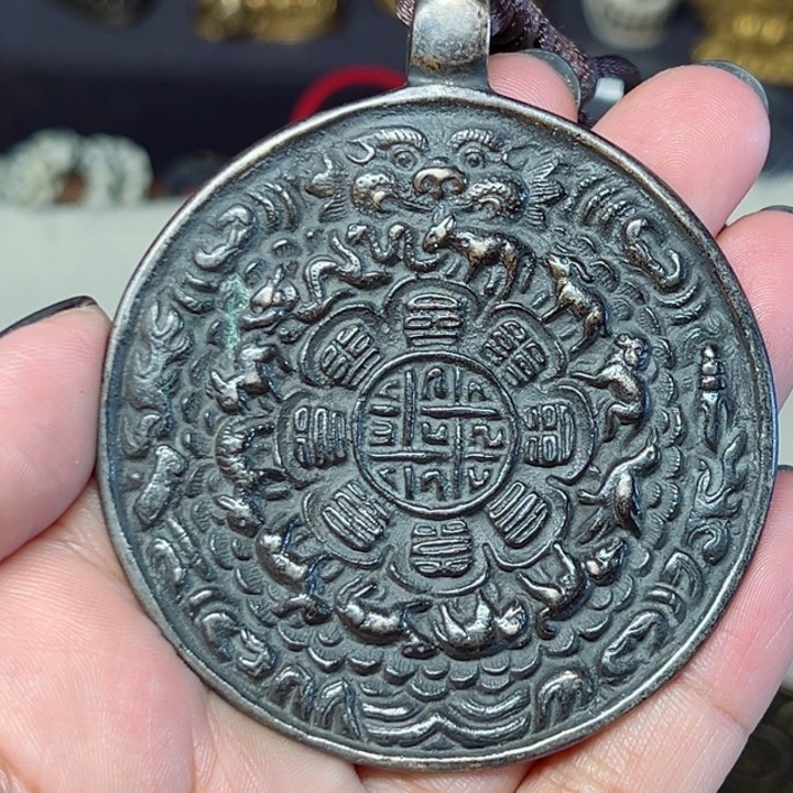 十字绣时相自在喜铉挂件