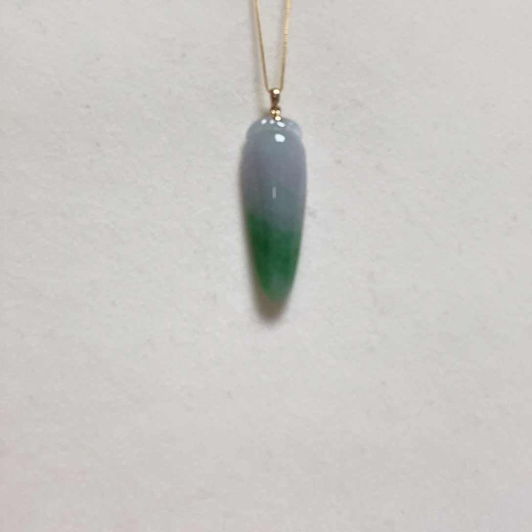 翡翠颈饰18K金镶嵌简单