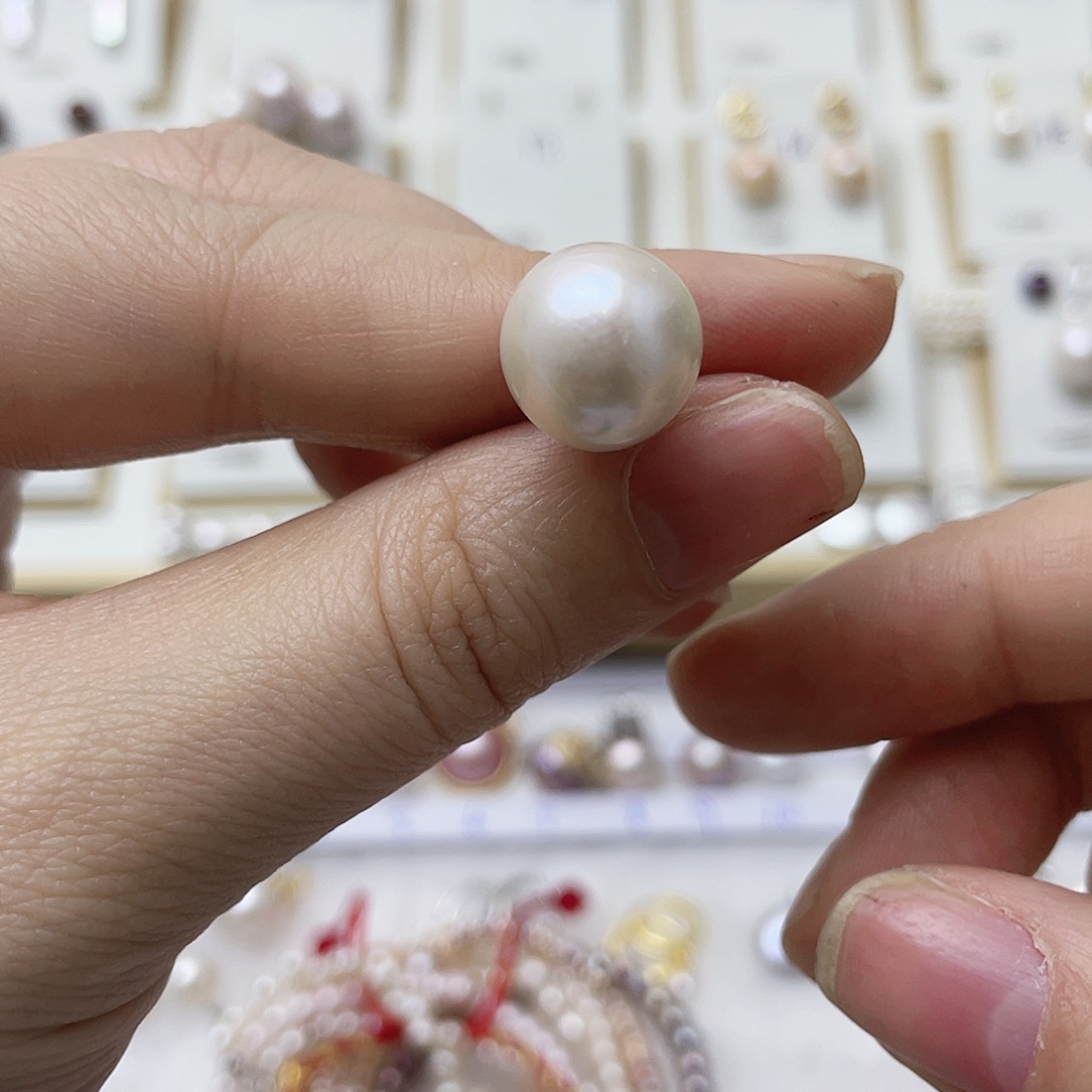 开***f银S925镶嵌淡水珍珠耳饰