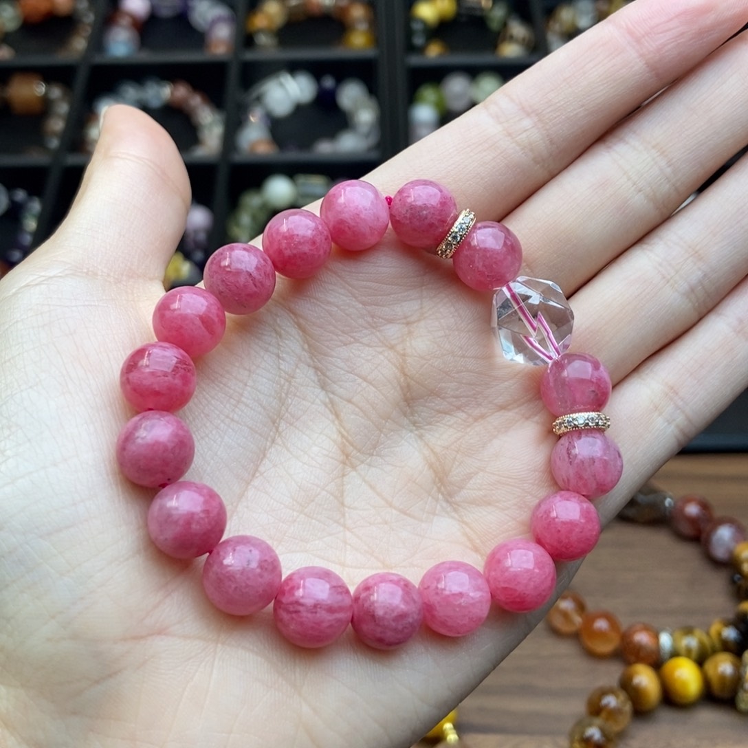 水晶手链合金蔷薇石