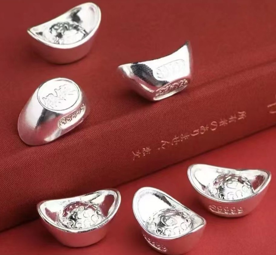 【618福利KK】实心银小宝建议最少10个起屯精致家装招财摆件10克