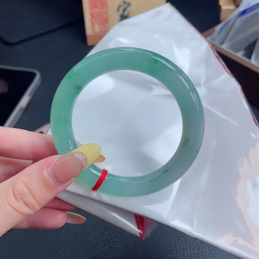 未镶嵌手镯翡翠51.4青苹果乐园 娇润细腻 特色镯 4号