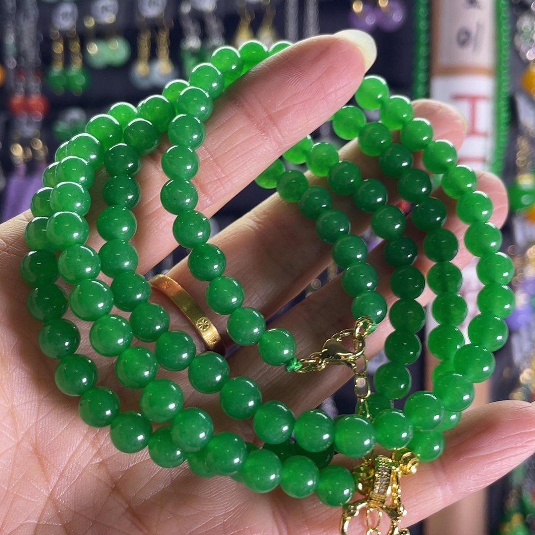 翡翠银S925镀金镶嵌耳饰金色卡6