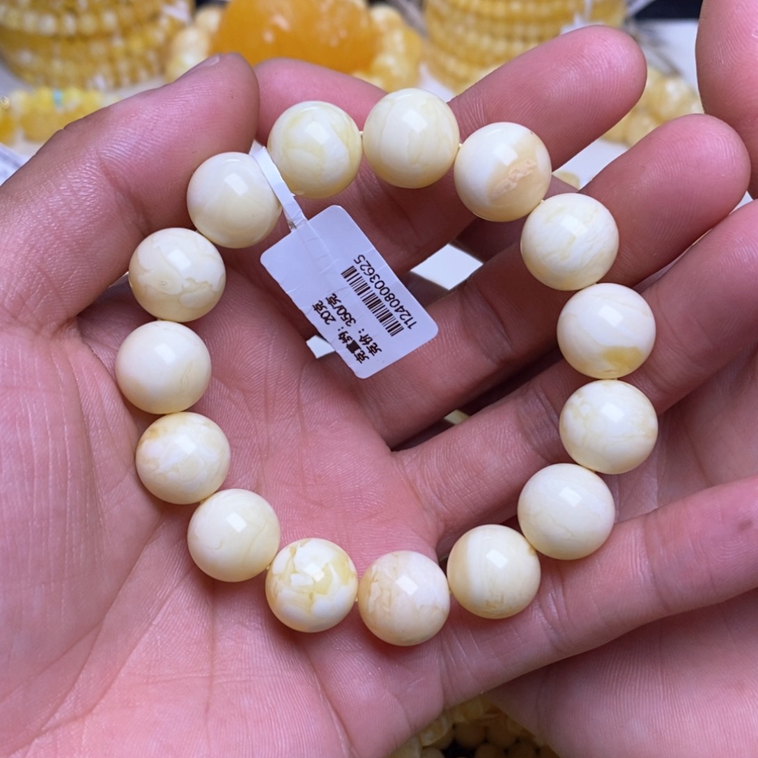 【闪购商品】蜜蜡裸石未镶嵌13+圆珠手串
