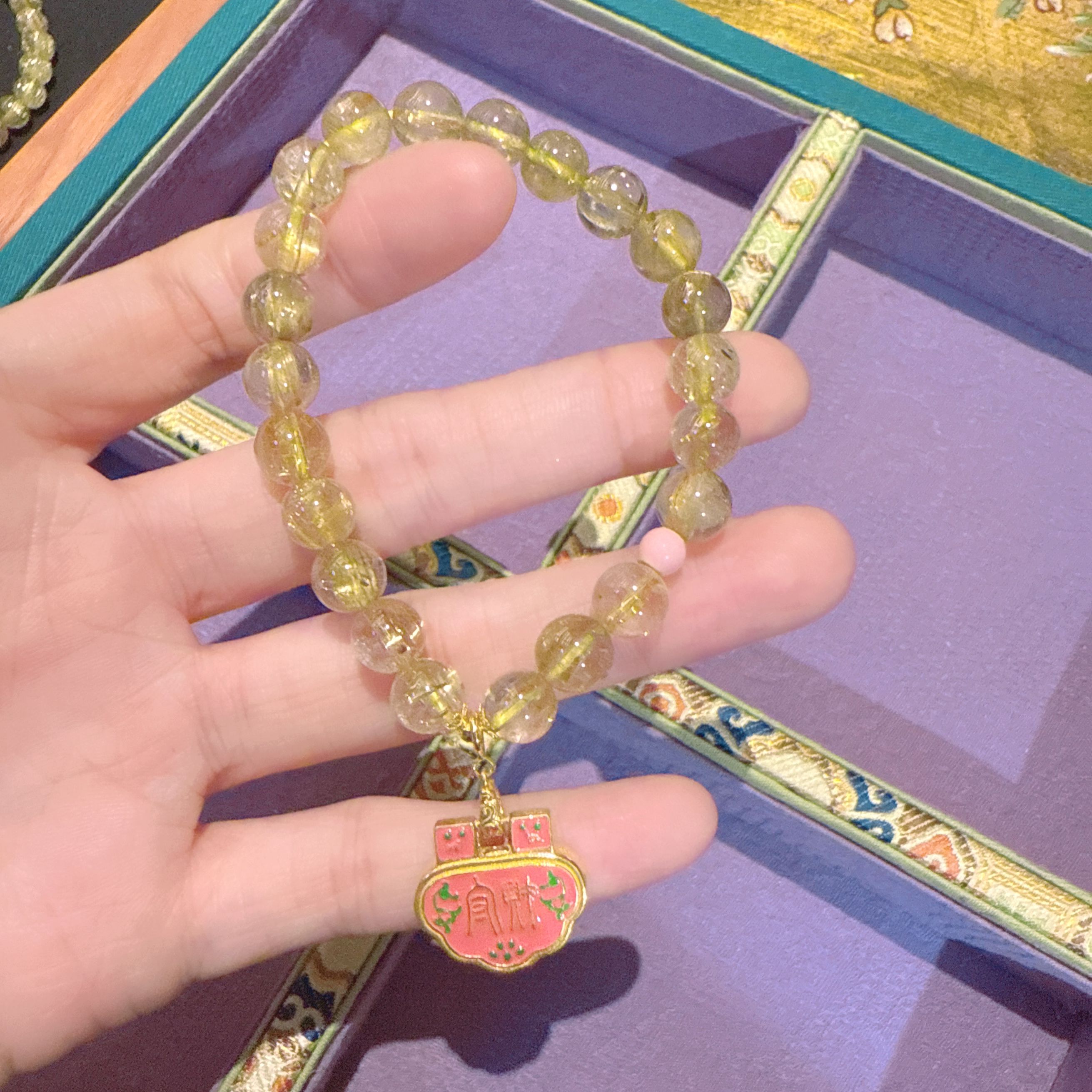 A55未镶嵌金发晶手串5215