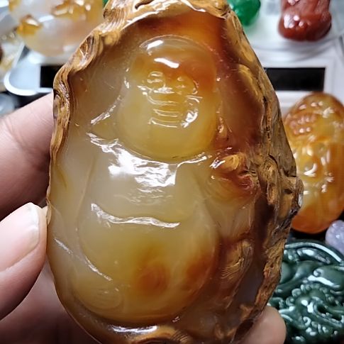 玛瑙/玉髓手把件未镶嵌