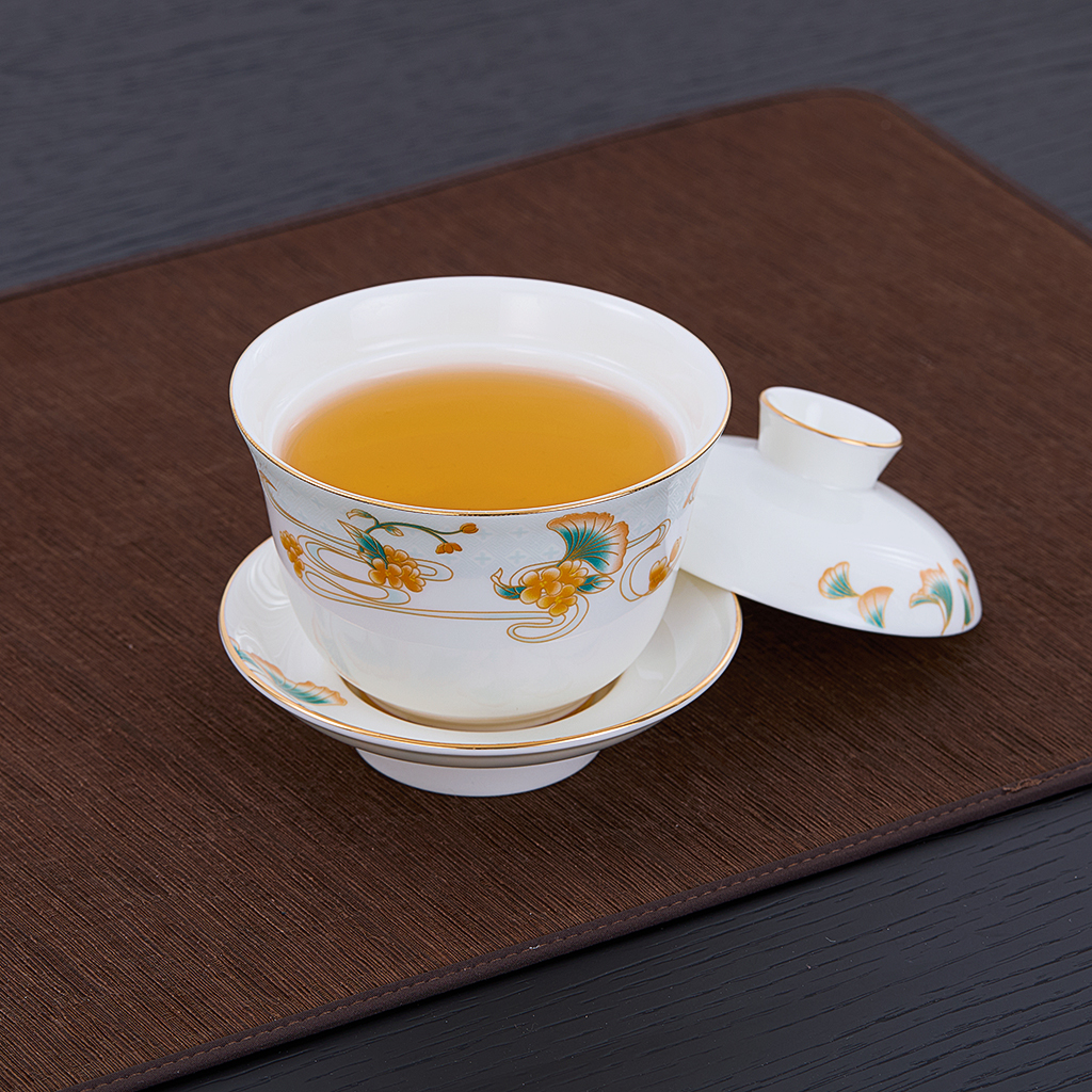 【蟾宫折桂】硅元瓷器大容量描金三才茶盖碗功夫茶碗送礼自用泡茶具