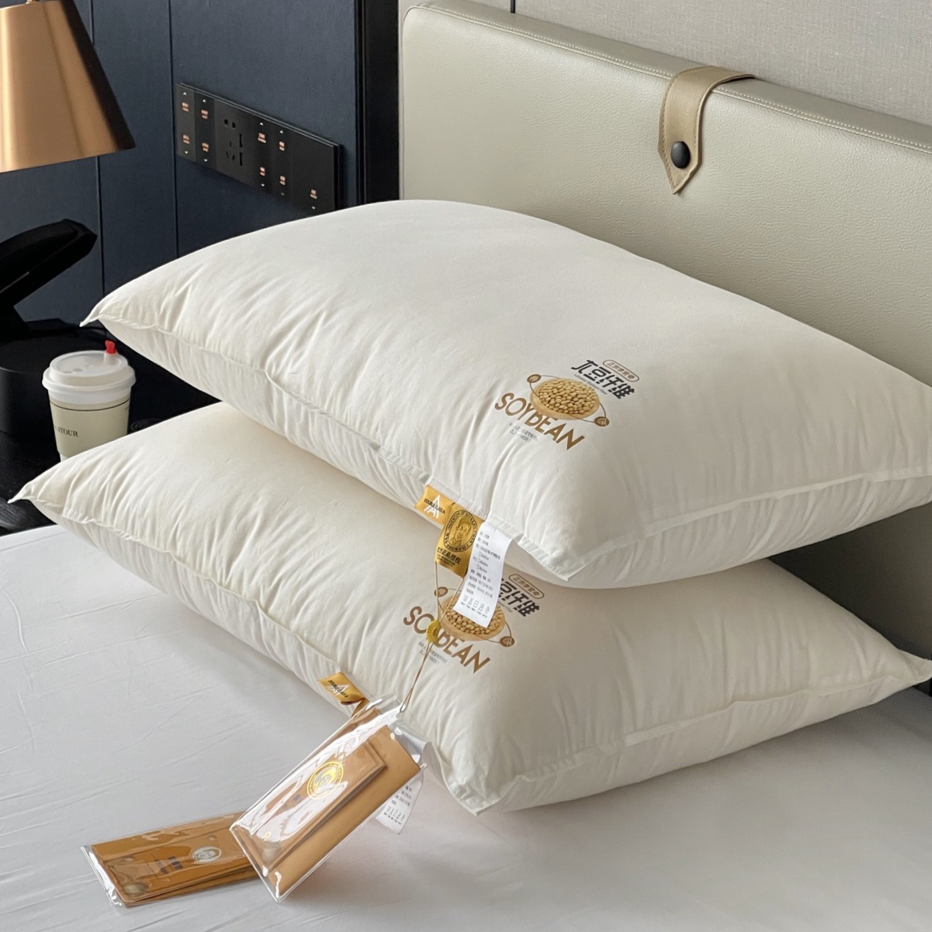 枕芯纯棉枕头全棉大豆枕纤维面包枕酒店成人柔软家用