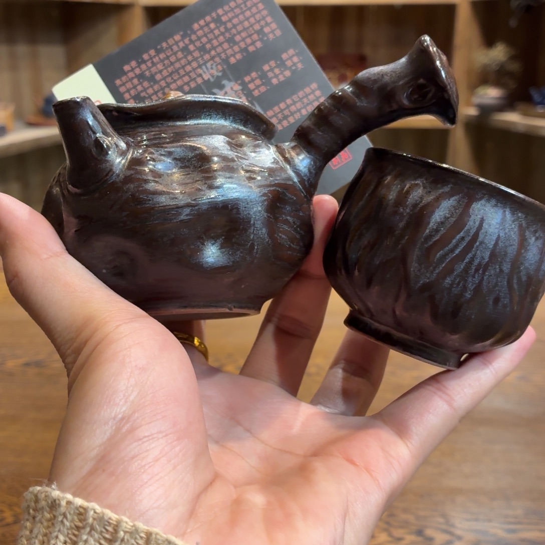 柴烧老岩泥茶器皿