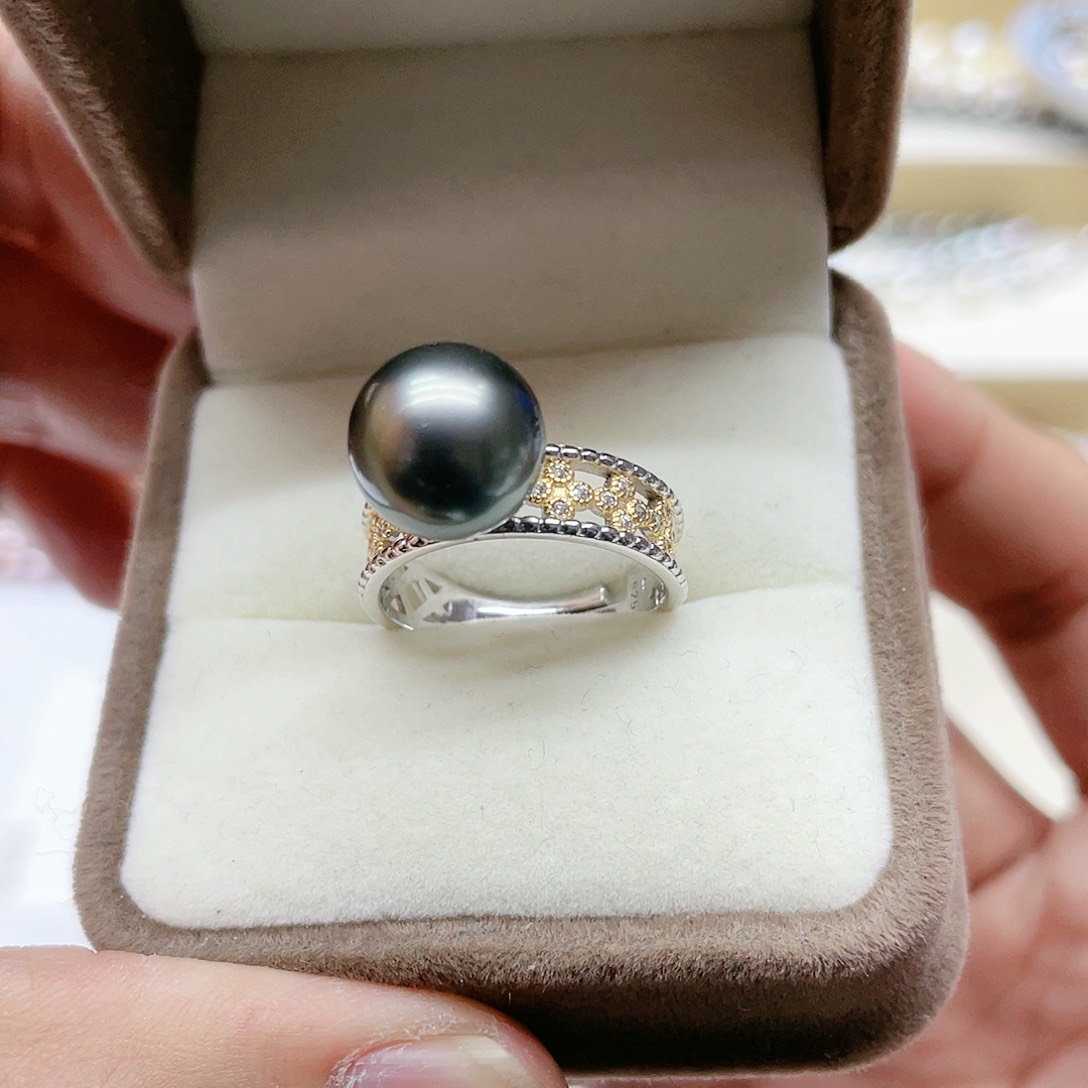 海水珍珠戒指银S925镶嵌