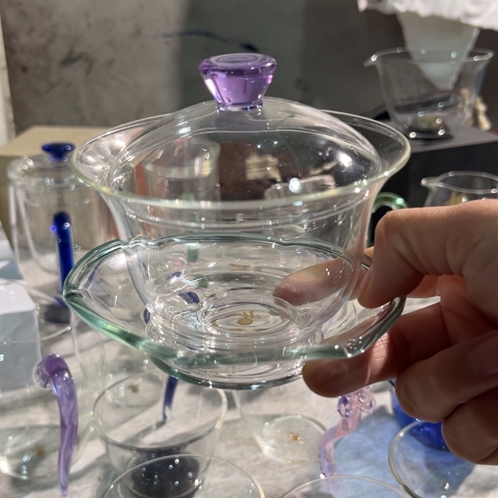 玻璃手工艺品盖碗