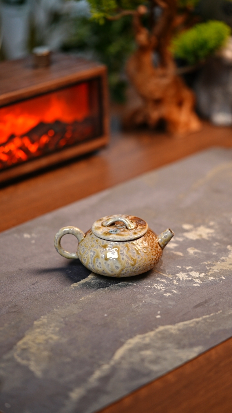 青云柴烧~景德镇高端天青柴烧茶器462泥壶茶具