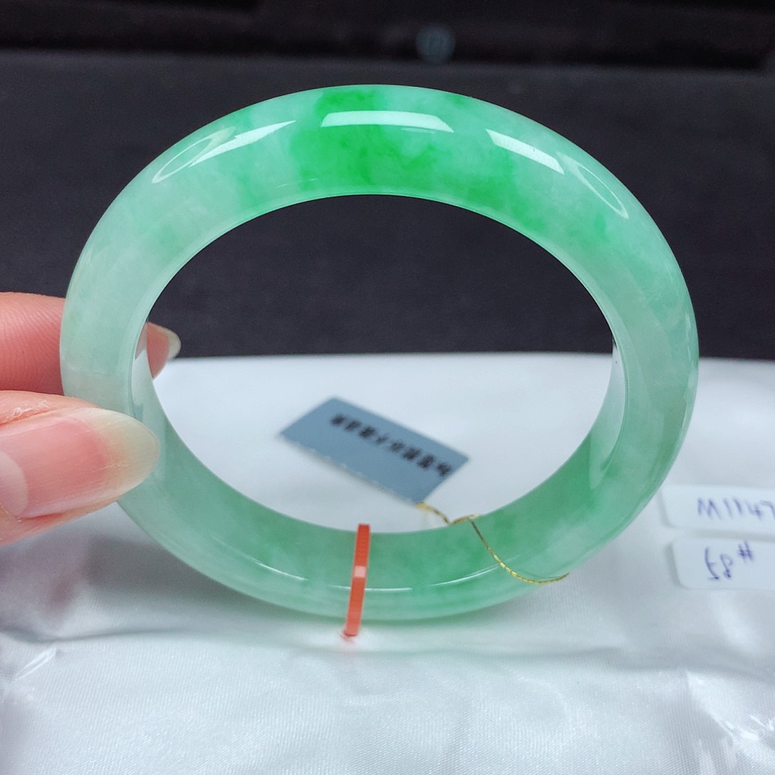 未镶嵌手镯翡翠58圈731-高货微瑕捡漏镯！