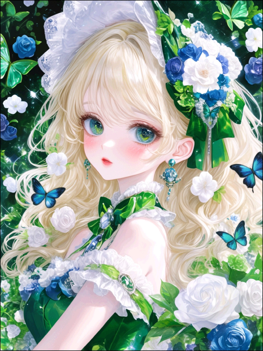 新疆长绒棉布，绿野少女70*90大格十字绣（精准印花）