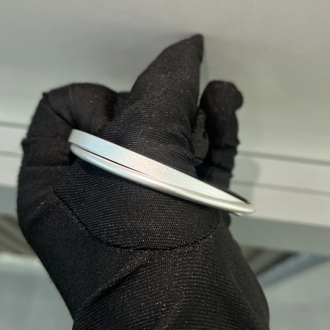 足银手镯 磨砂简约足银手镯银色素圈古法环环相扣时尚百搭